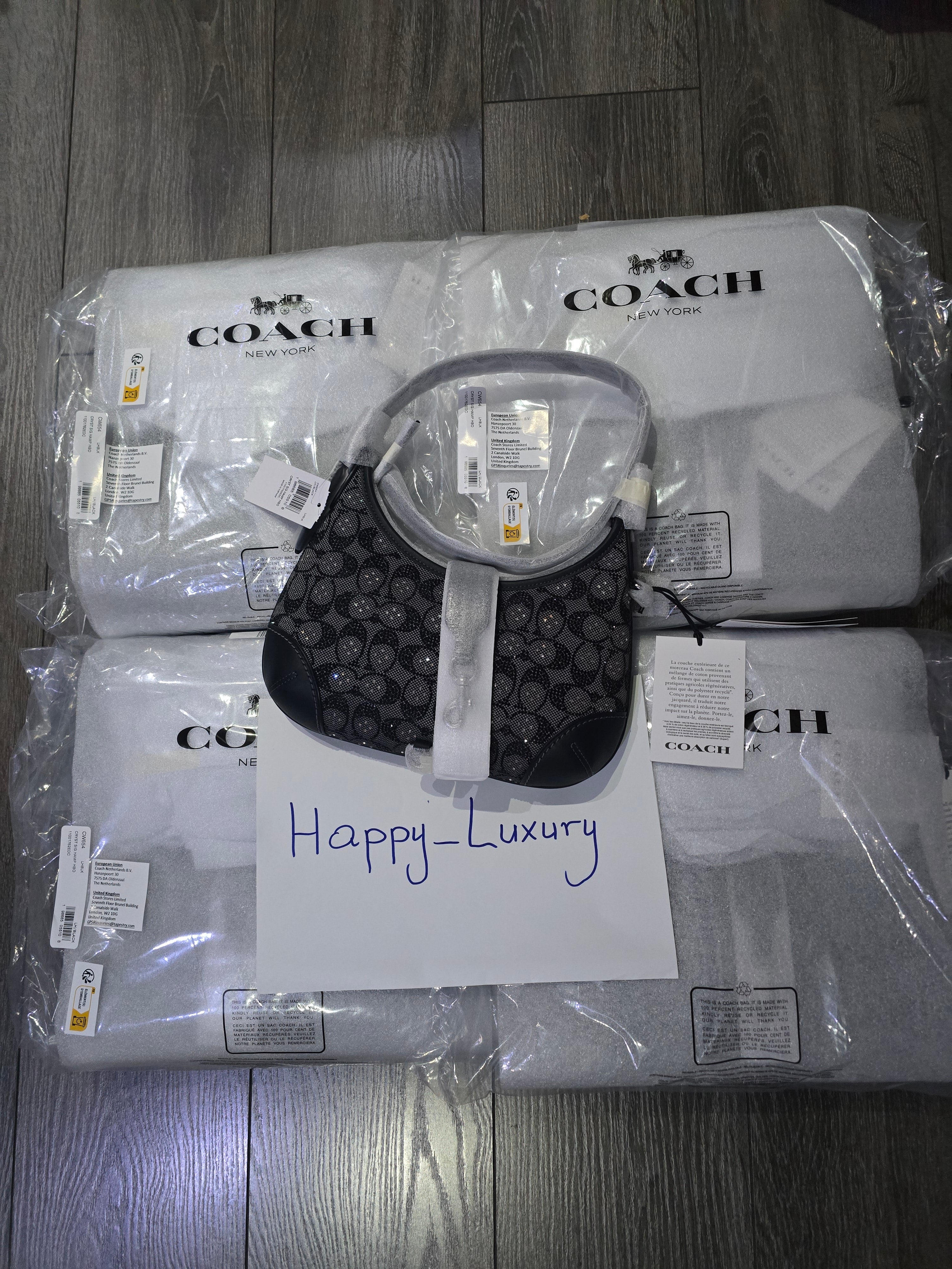 Coach Hamptons Hobo Bag Crystal Black