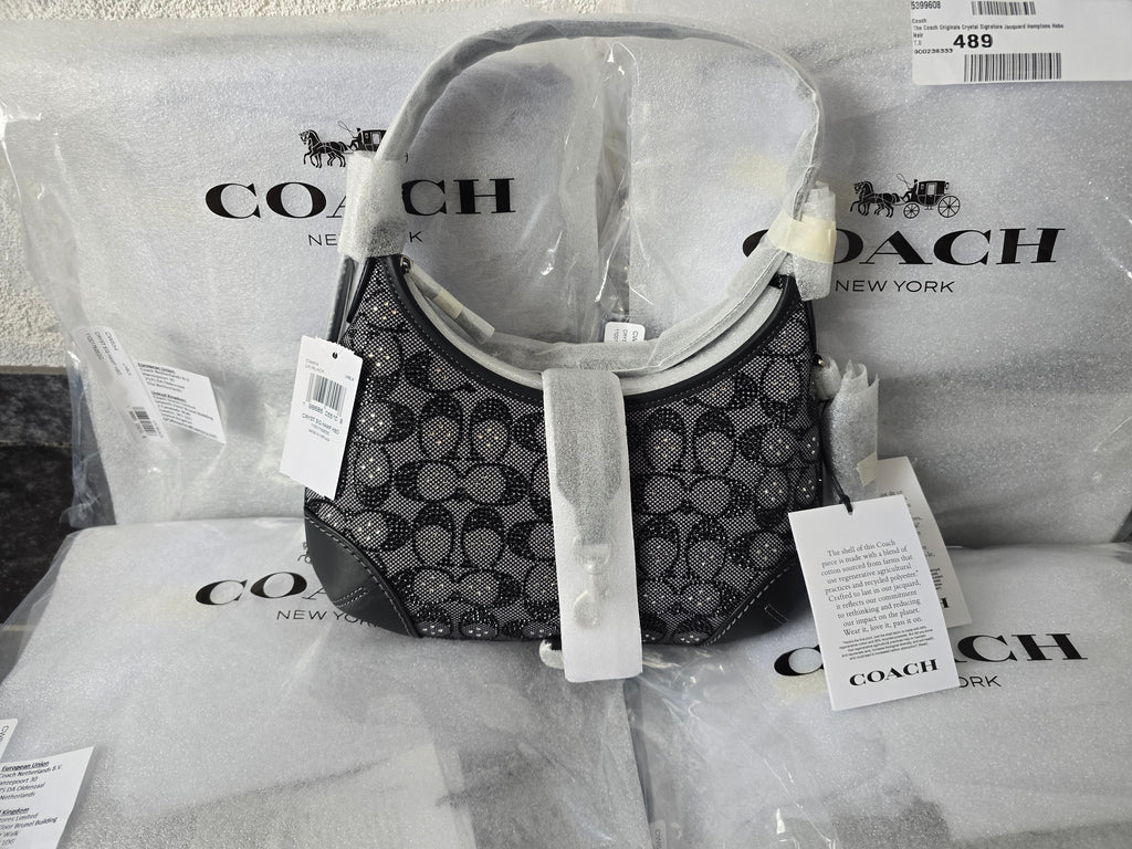 Coach Hamptons Hobo Bag Crystal Black