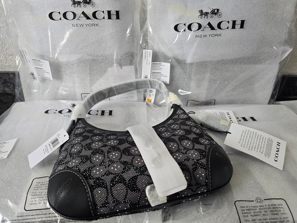 Coach Hamptons Hobo Bag Crystal Black